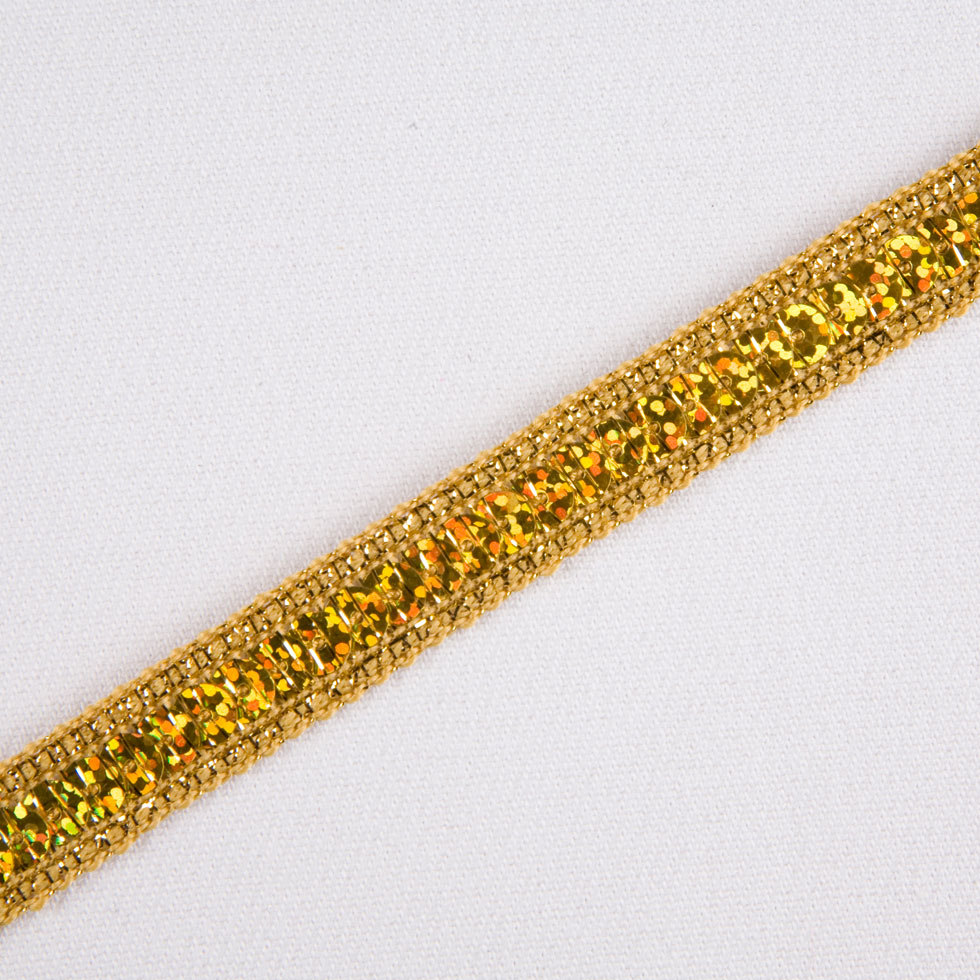Gold Fancy Sequin Trim - 0.5