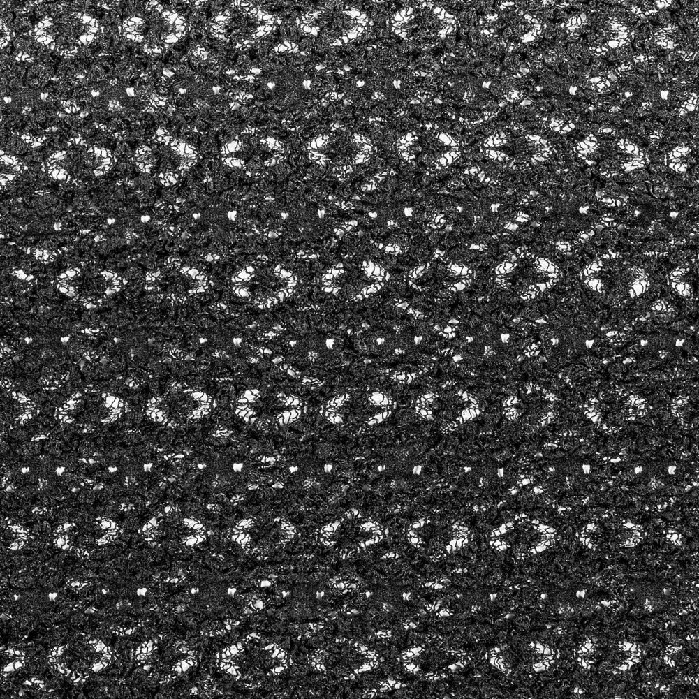 Black Geometric Stretch Puckered Lace - Joann Fabrics