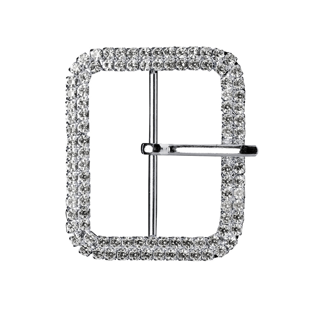 Swarovski Crystal and Silver Rounded Rectangular Rhinestone Buckle - 2