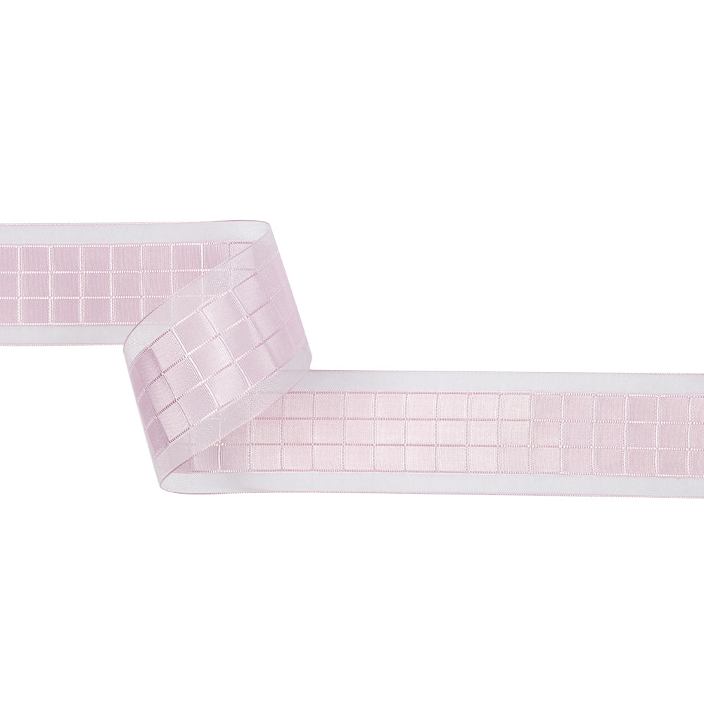 Baby Pink Squares and Sheer Borders Ribbon - 36mm - Joann Fabrics