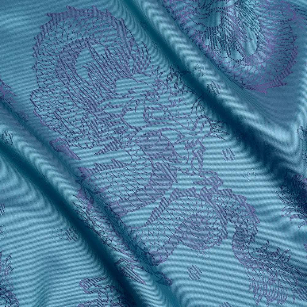 Dragons Jacquard Lining - Aqua and Purple Bi-Color - Joann Fabrics