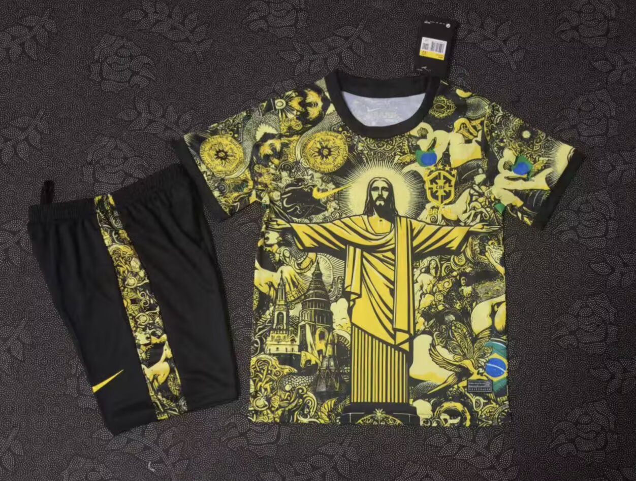 2025/2026 Brazil Goddess Yellow Football Shirt 1:1 Thai Quality Kids Size