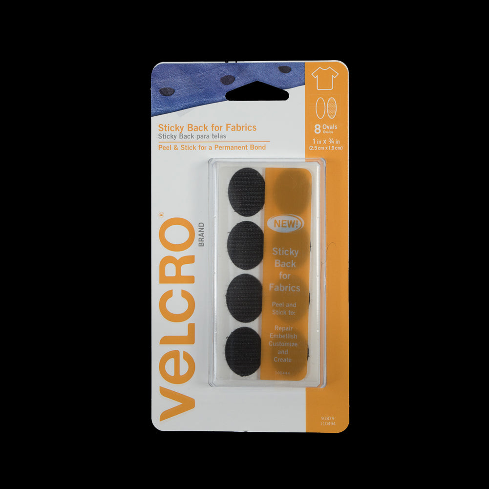 Oval Black Sticky Back VELCRO&reg; Tape - 8 Sets - Joann Fabrics