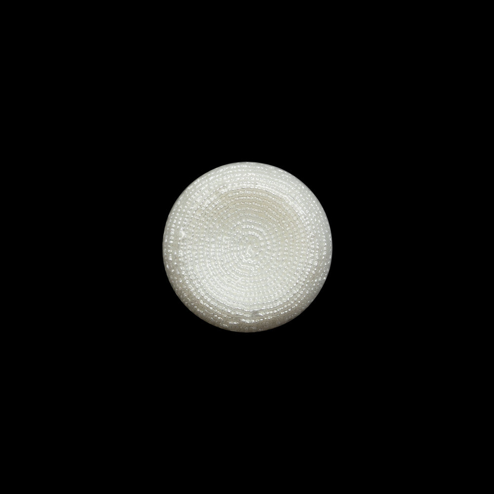 Concave Plastic Shank Back Button - White Beaded Look Embossed - 20L/12.5mm - Joann Fabrics