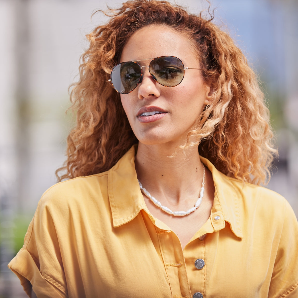 Tangle Free Aviator – Green Tortoise Polarized