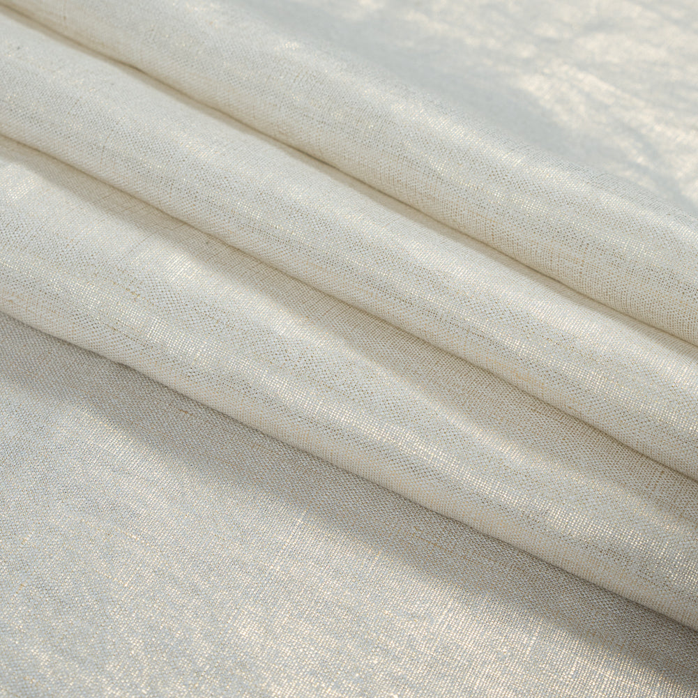 Lightweight Linen Woven with Metallic Gold Foil - Ivory - Simone Collection - Joann Fabrics