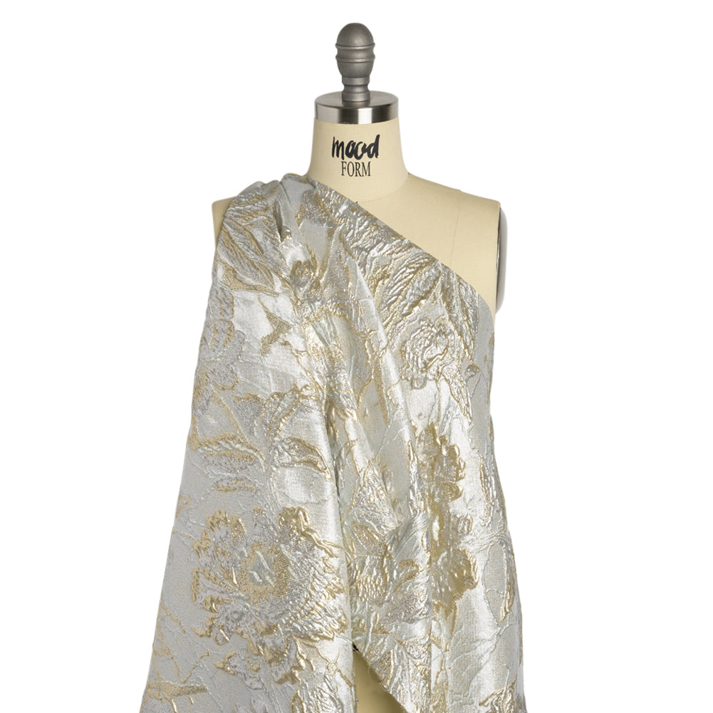 Metallic Gold and Silver Radiant Roses Luxury Brocade - Joann Fabrics