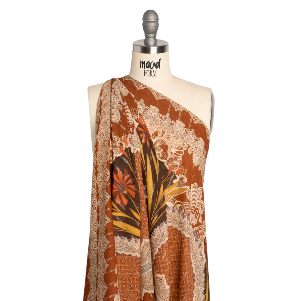 Mood Exclusive Russet My Happy Lace Metallic Pinstriped Viscose Dobby - Joann Fabrics