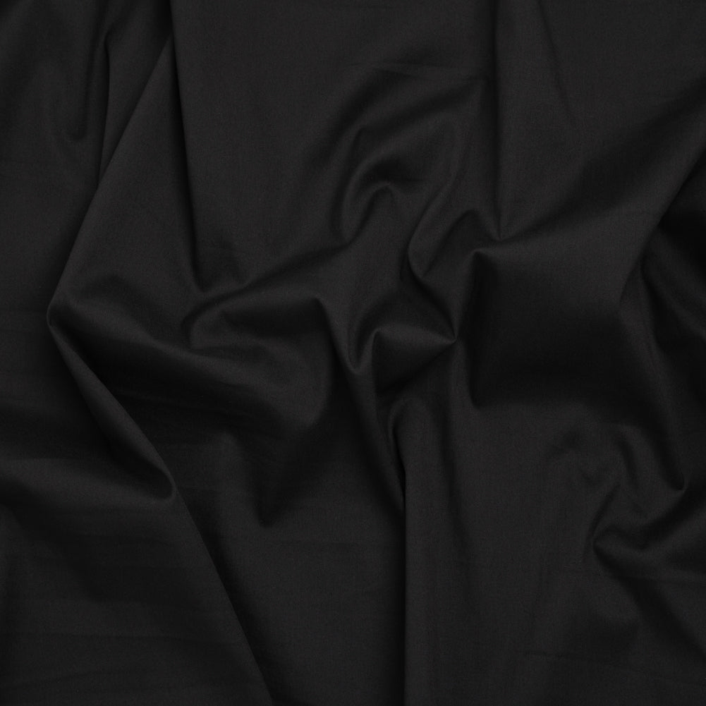 Stretch Cotton and Nylon Shirting - Black - Designer Deadstock - Joann Fabrics