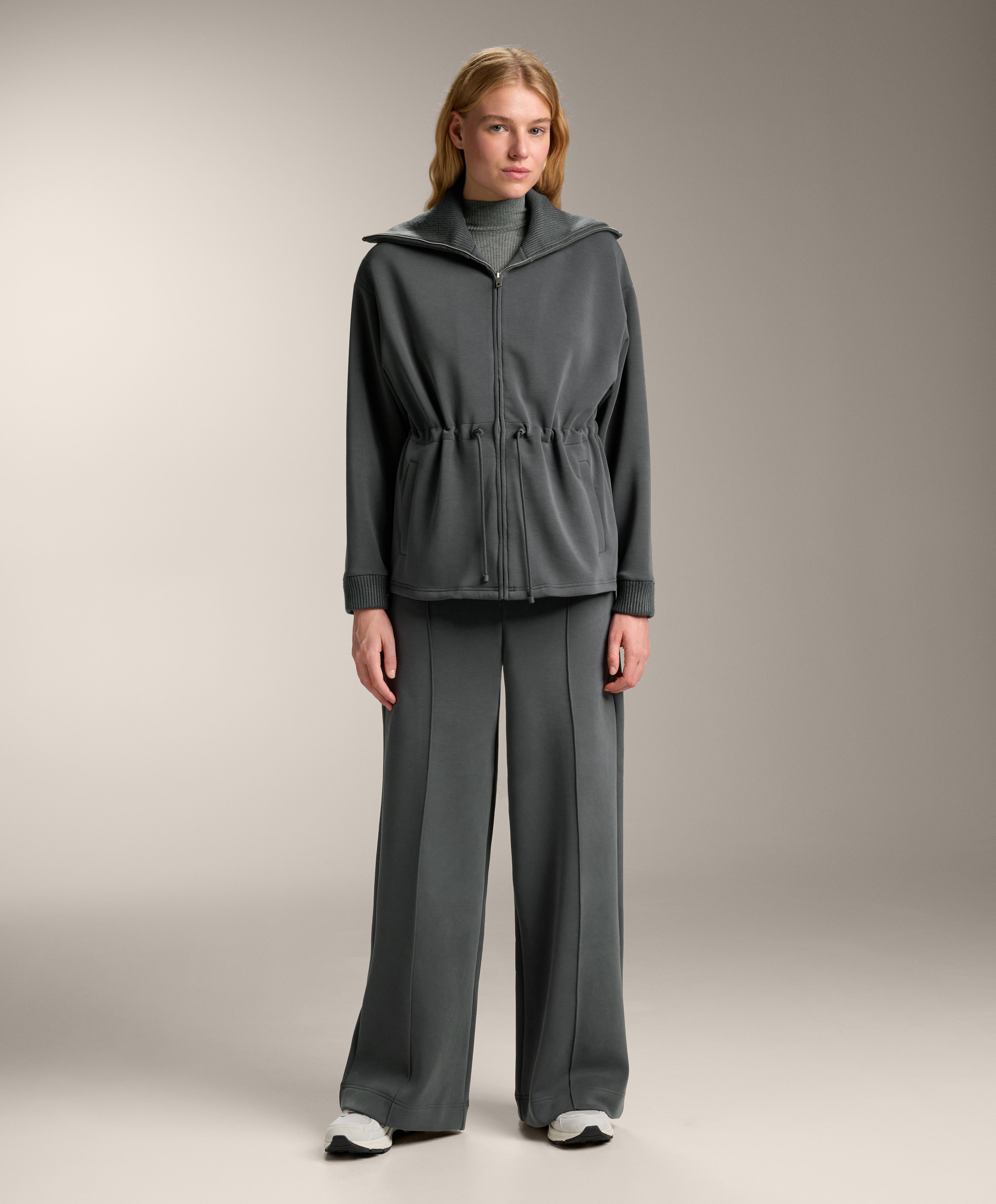 Super high-rise straight-leg trousers with brushed modal