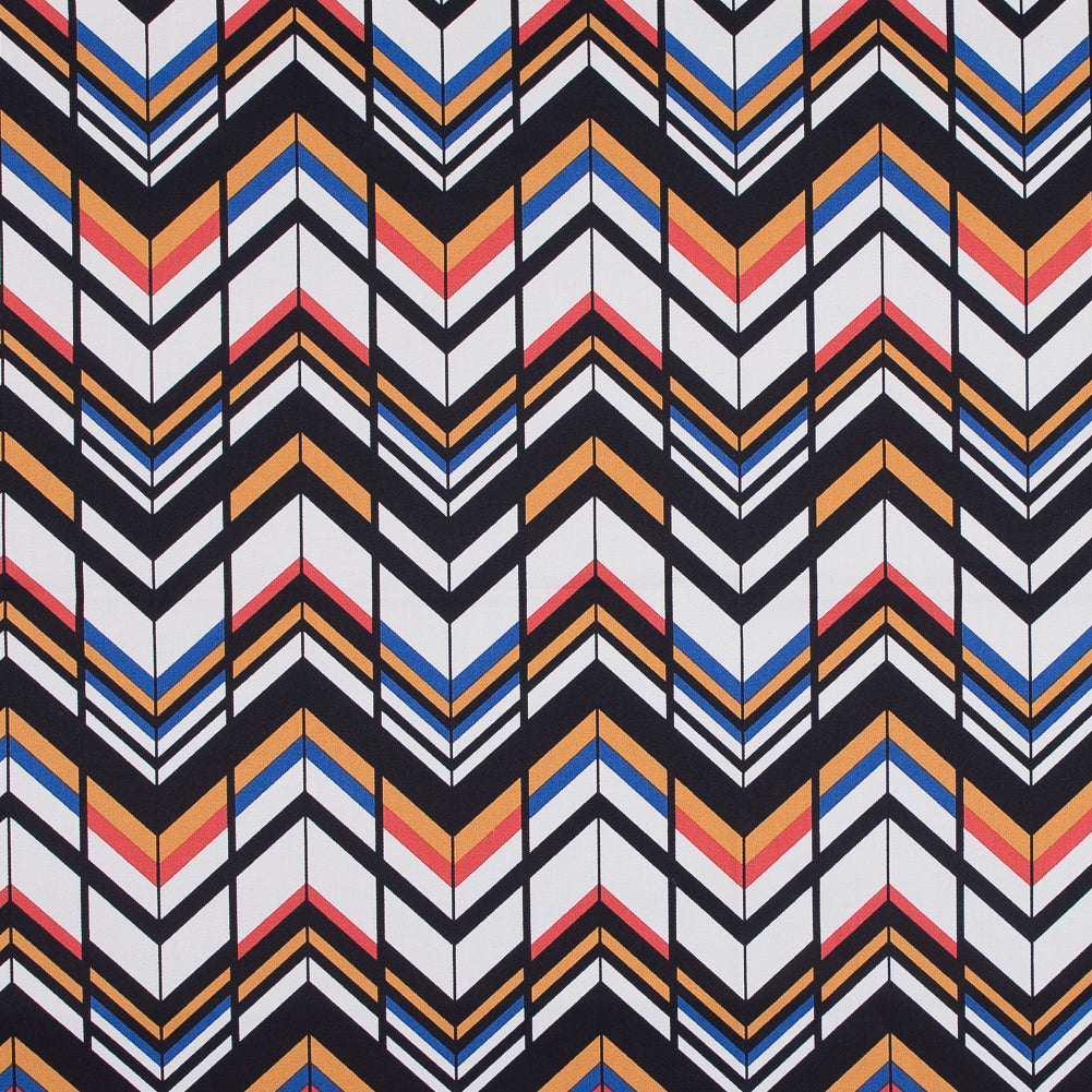 Yellow, Red and Blue Chevron Stretch Cotton Sateen - Joann Fabrics