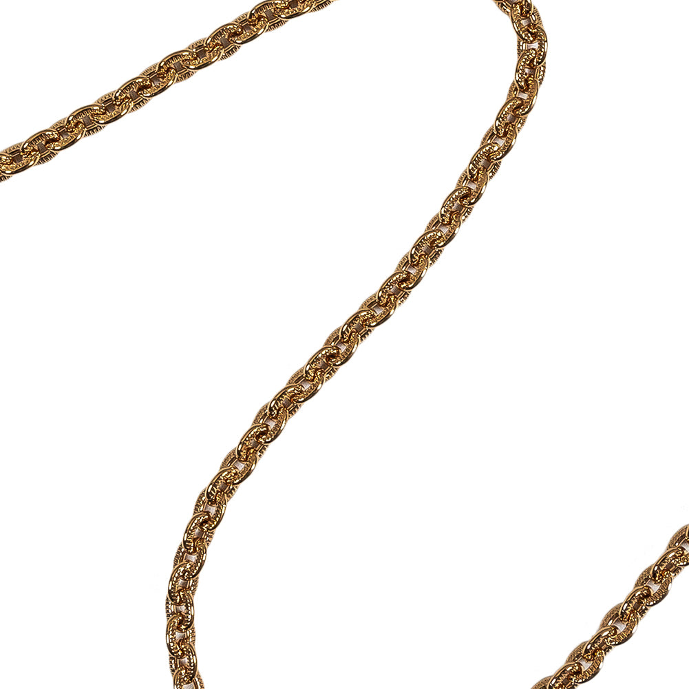 Gold Textured Chain Purse Strap with Triangular Rings - 16