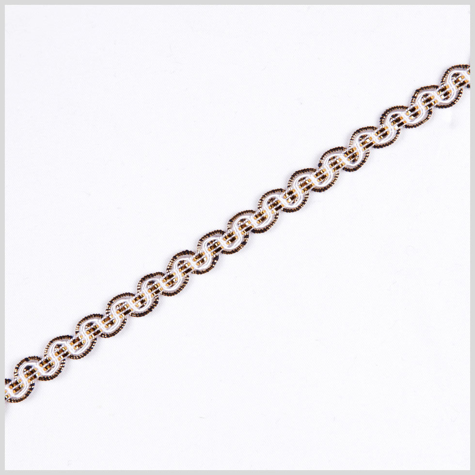 White/Gold Metallic Braid - 0.5