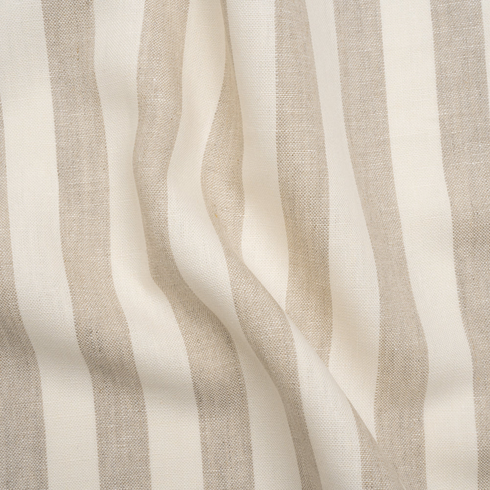 Medium Weight Linen Woven - Natural Beige and Cream Awning Stripes - Joann Fabrics