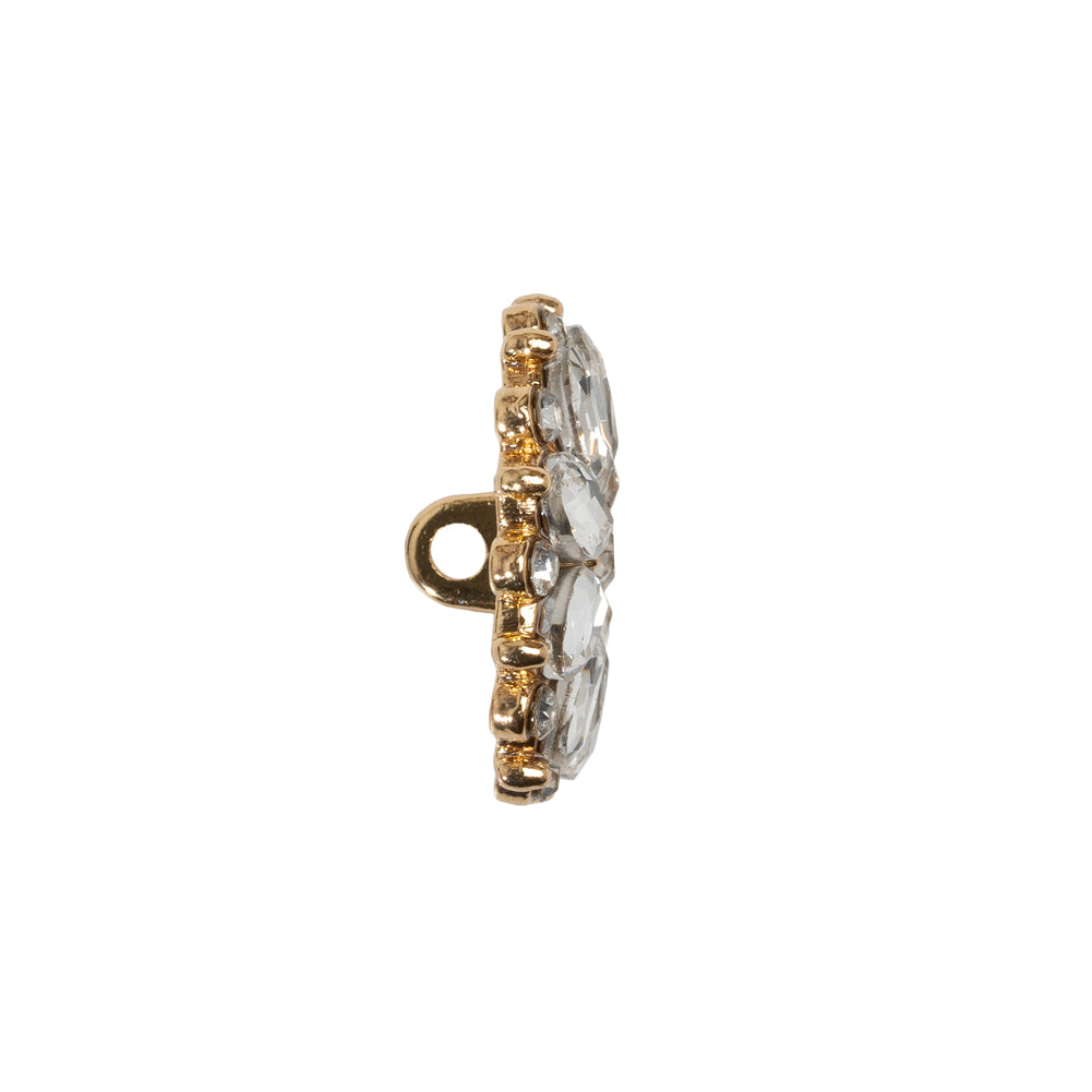 Rhinestone and Metal Shank Back Button - 32L/20mm - Crystal and Gold Little Daisy - Joann Fabrics