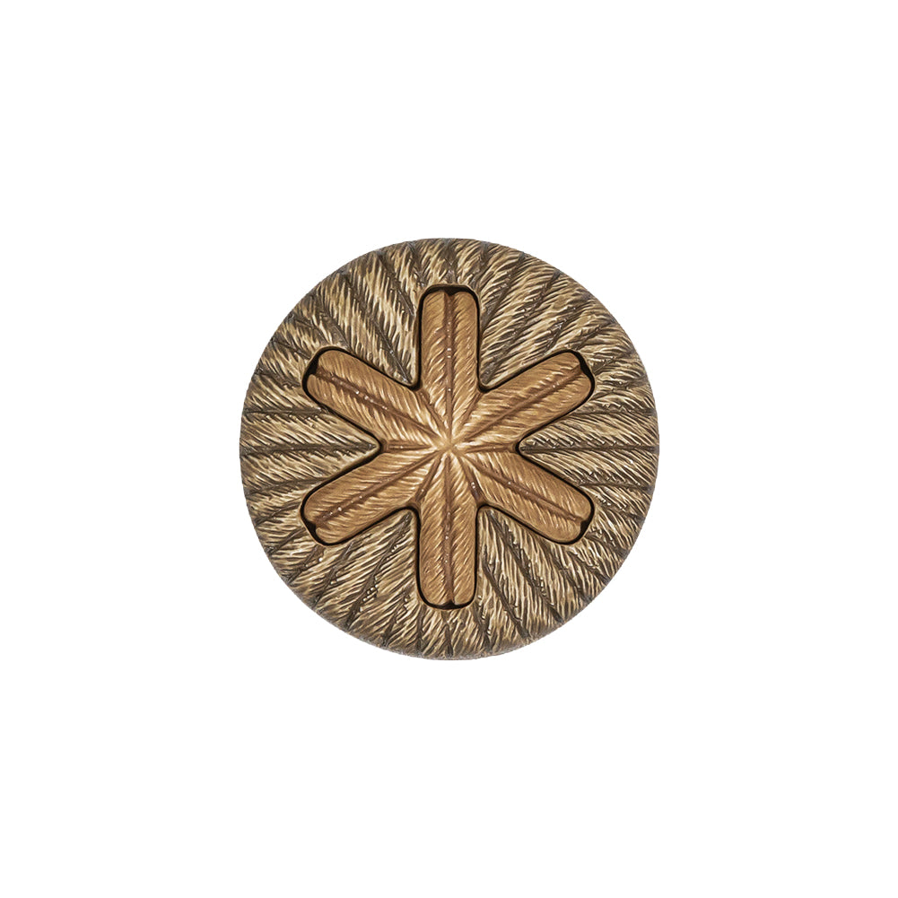 Beige and Olive Star Rope Textured Shank Back Plastic Button - 32L/20mm - Joann Fabrics
