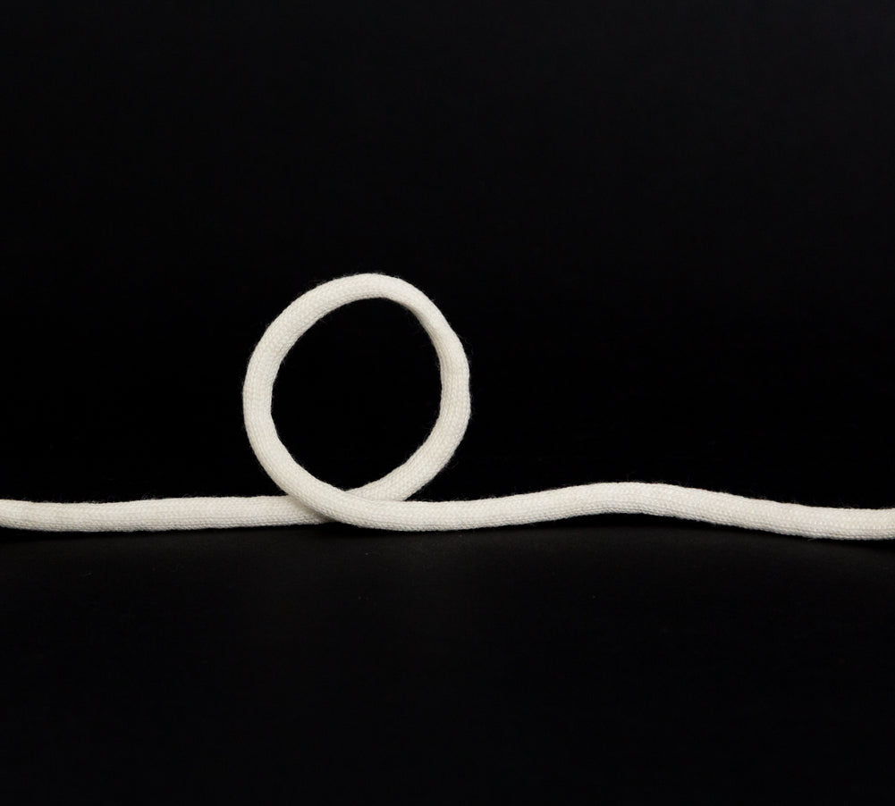 Italian White Wool Drawstring Trimming - 0.25