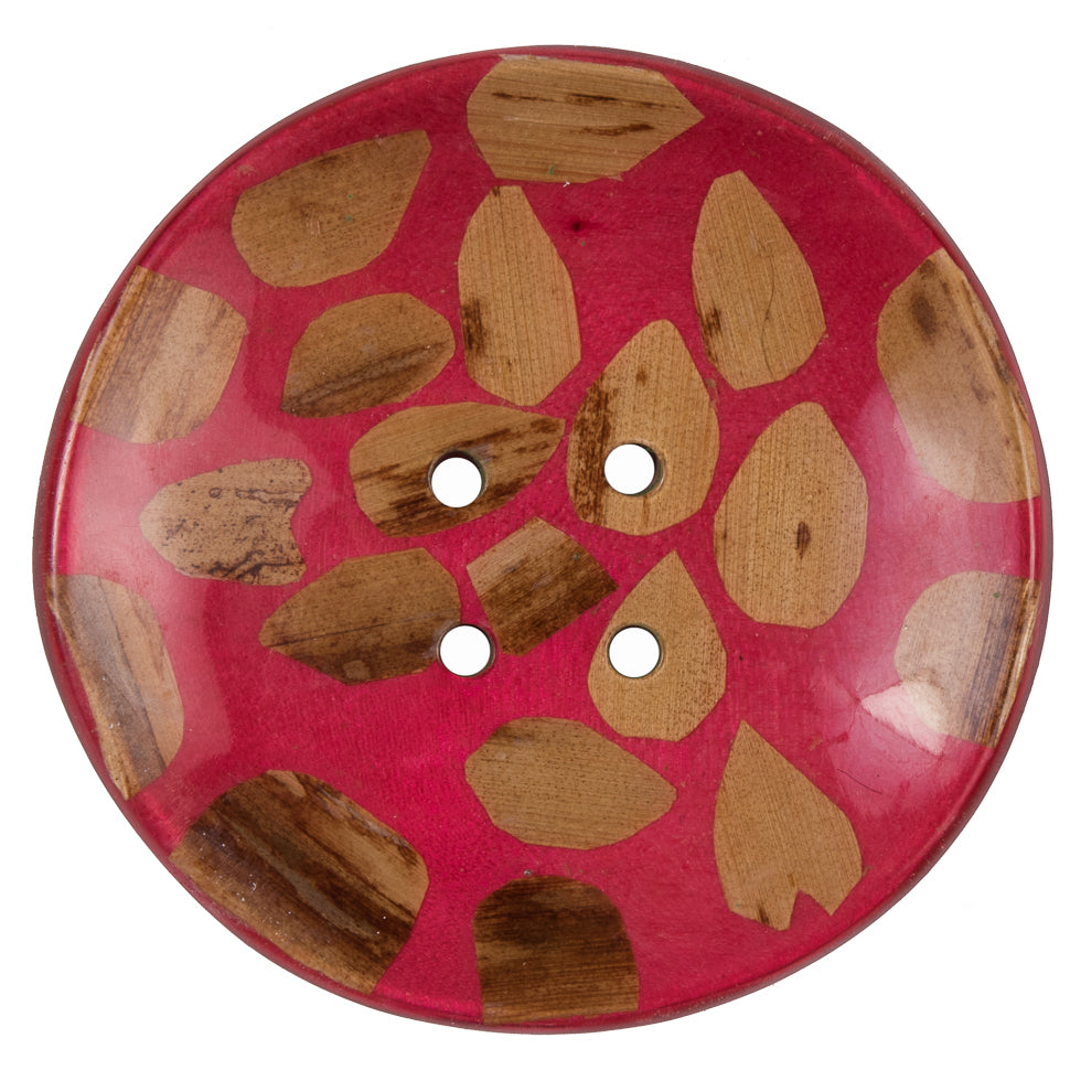 Poinsettia Laminated Banana Bark Button - 116L/72mm - Joann Fabrics