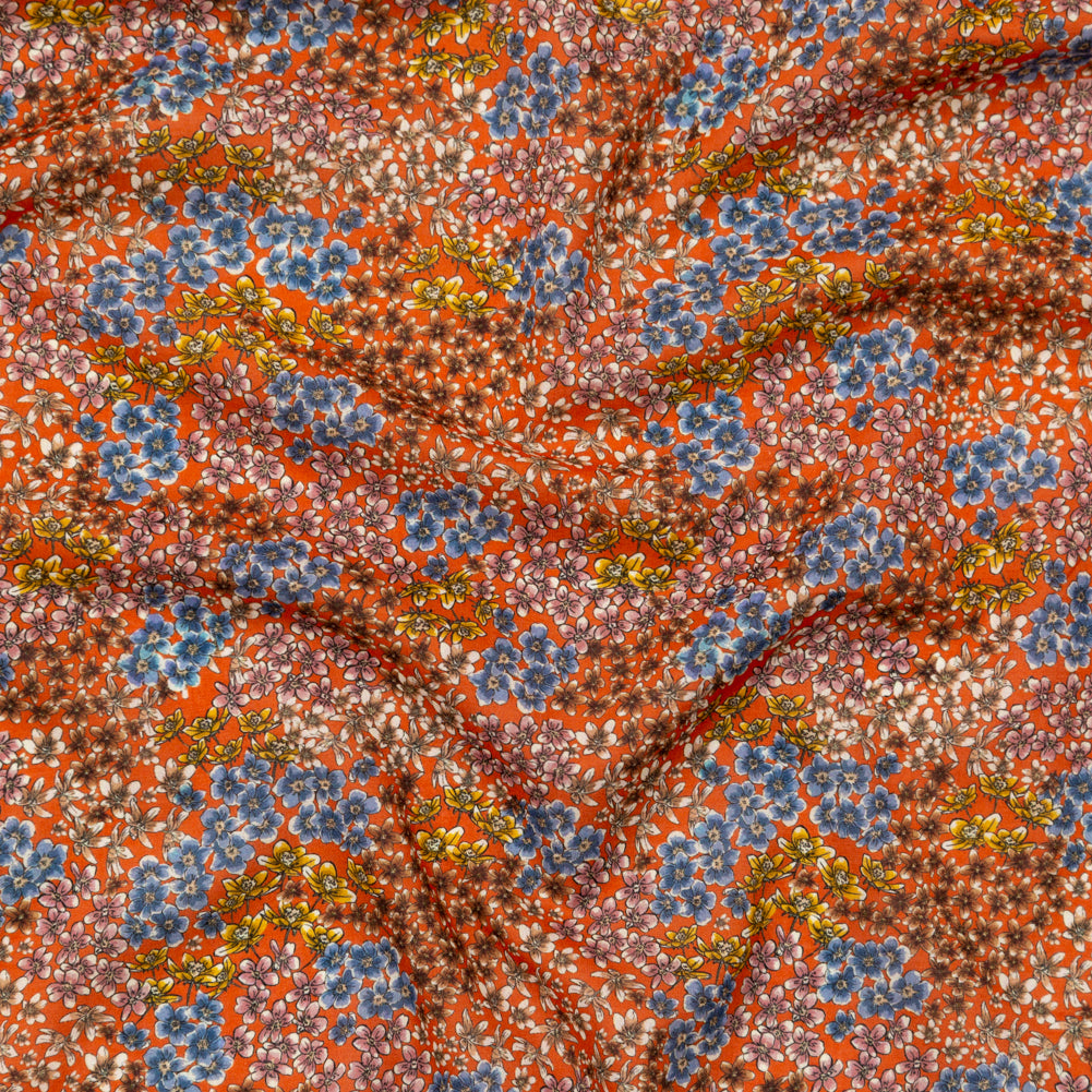 Cotton Voile - Terracotta Floral - Floral Symphonies Print - Mood Exclusive St. Tropez Collection - Joann Fabrics
