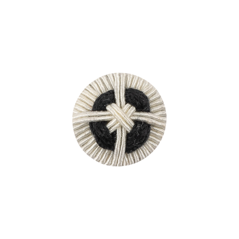 Marshmallow Gimp Braided Abstract Sew On Cotton and Metal Button - 24L/15mm - Joann Fabrics
