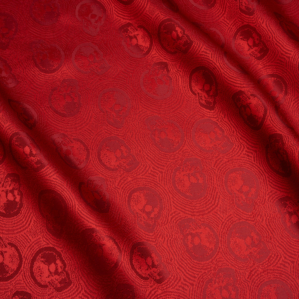 Skulls Jacquard Lining - Red and Maroon Bi-Color - Joann Fabrics