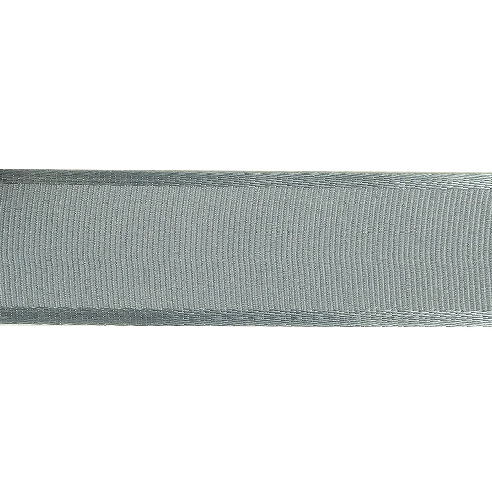 Silver Gray Satin-Edged Grosgrain Ribbon - 1
