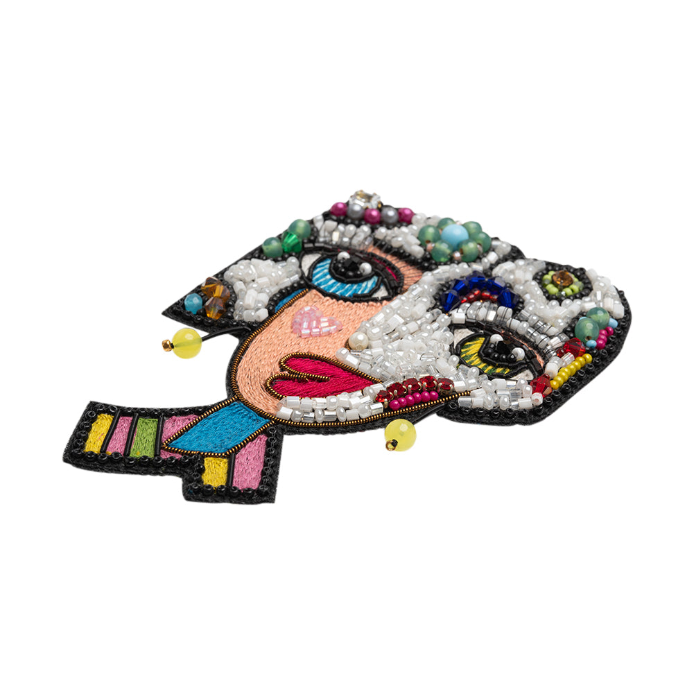 Embroidered, Rhinestones and Glass Beaded Applique, 4.375
