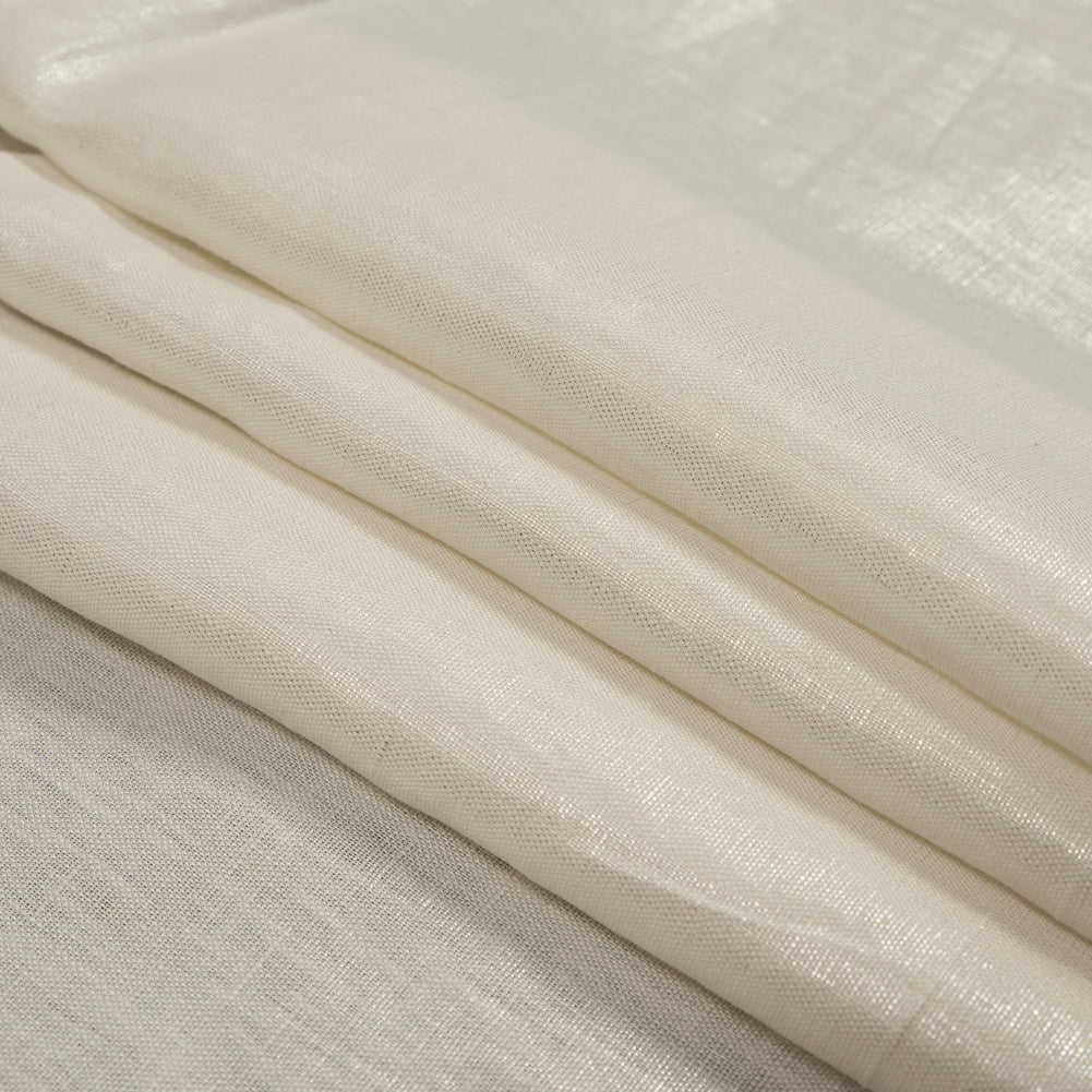 Medium Weight Linen Woven with Metallic Foiling - Ivory and Silver - Bianca Collection - Joann Fabrics