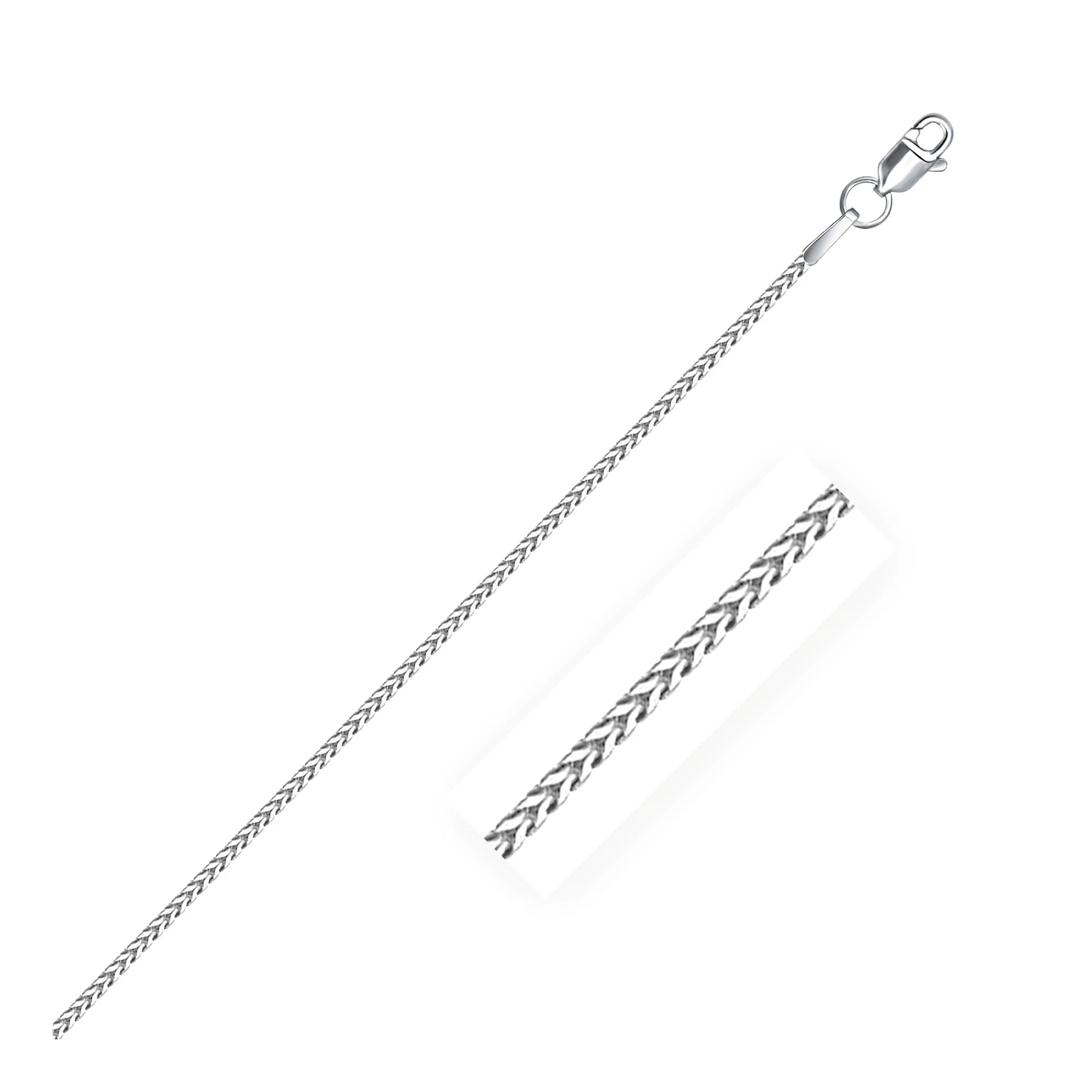14k White Gold Franco Chain 1.2mm - Grocery