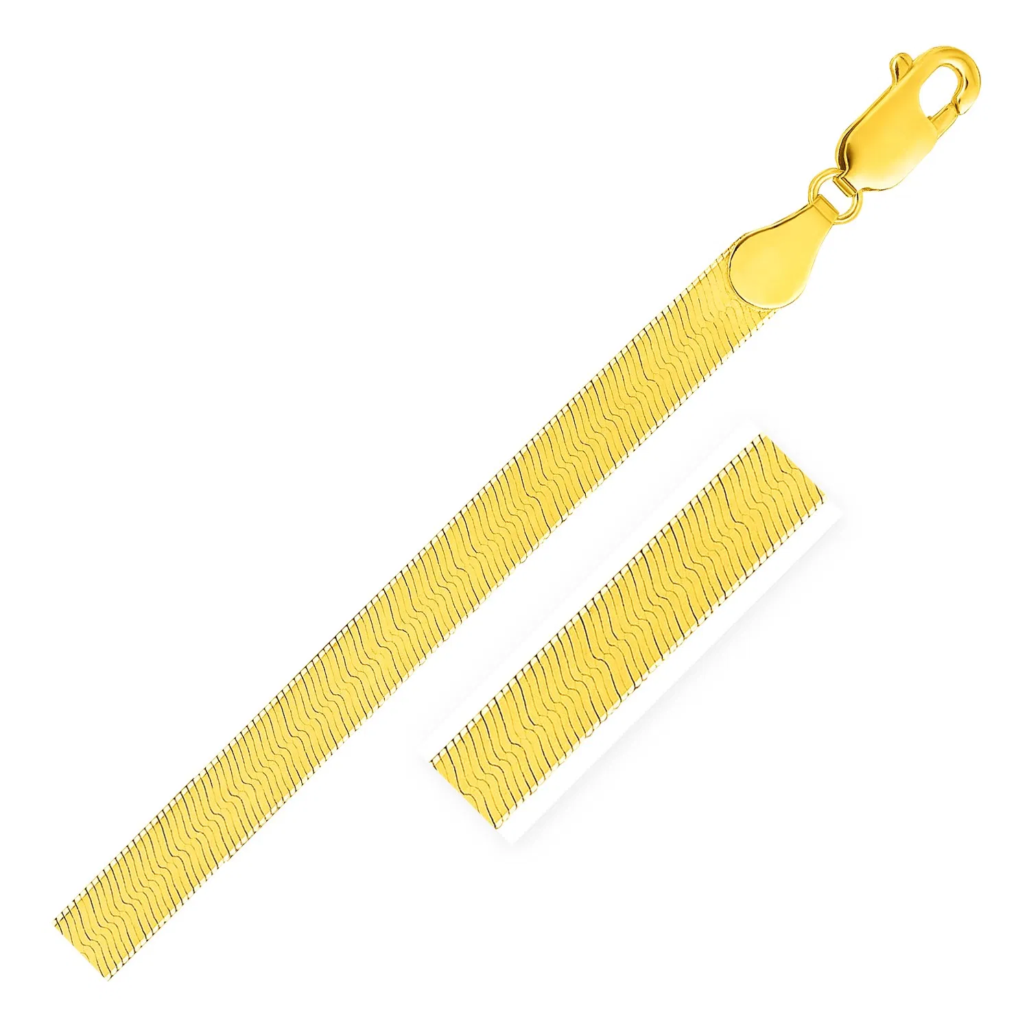 5.0mm 14k Yellow Gold Super Flex Herringbone Chain - Grocery