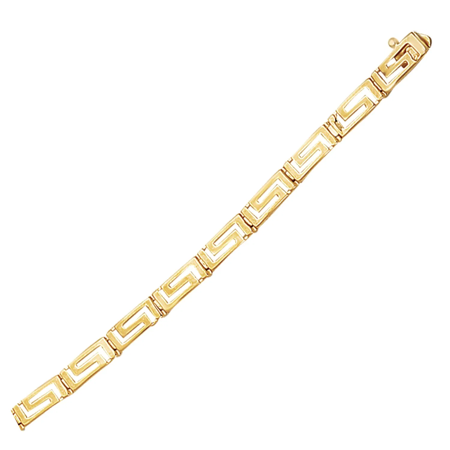 14k Yellow Gold Greek Fret Design Fancy Bracelet - Grocery