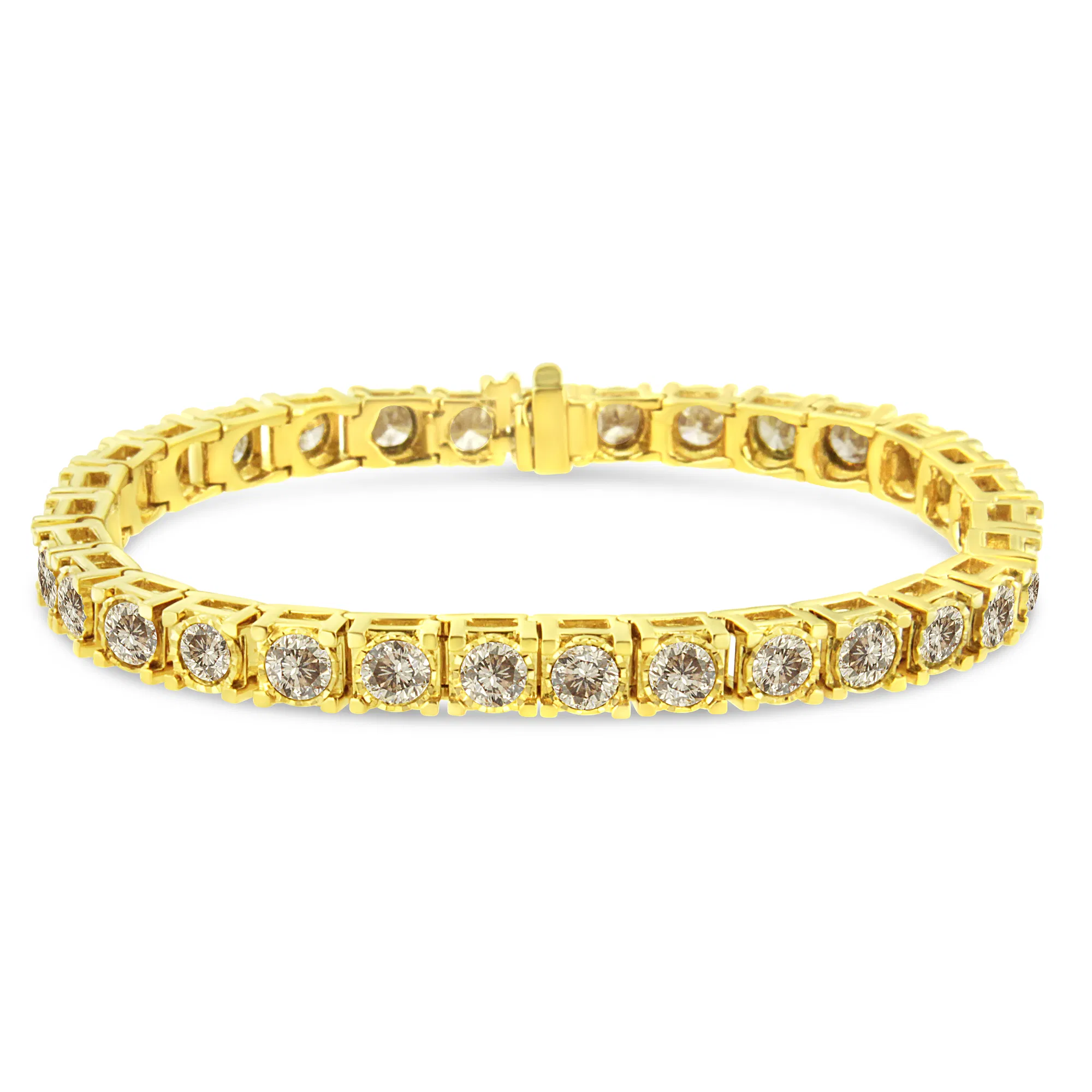 14K Yellow Gold 10.0 cttw Round-Brilliant Diamond Classic 7