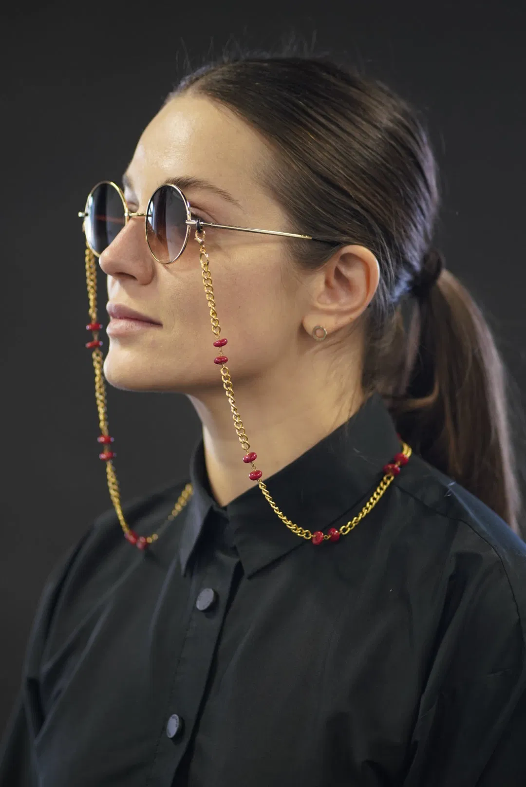 Red Coral Sunglasses Chain - Grocery