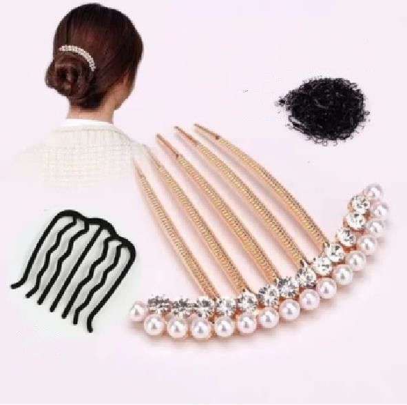 New Pearl Crystal Hair Comb Female - Grocery