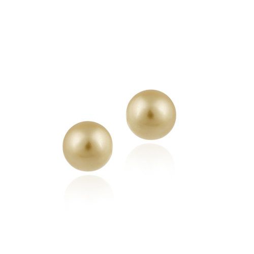 Sterling Silver Gold Genuine Swarovski Elements 8mm Pearl Stud Earrings - Grocery