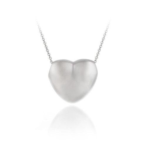 Sterling Silver Puffed Heart Pendant - Grocery