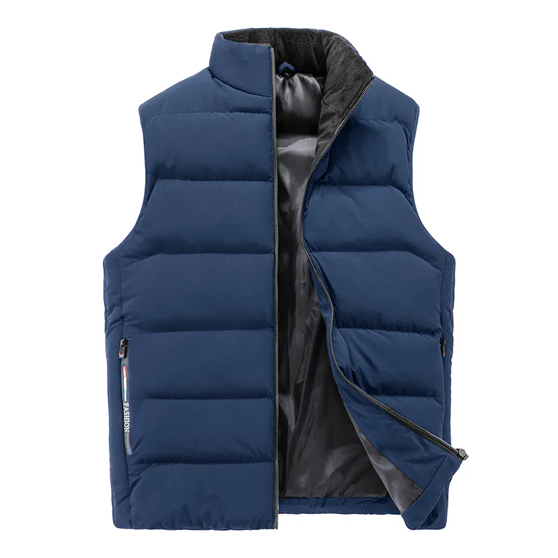 Men's Cotton Thick Warm Zip Vest Outwear - Grocery