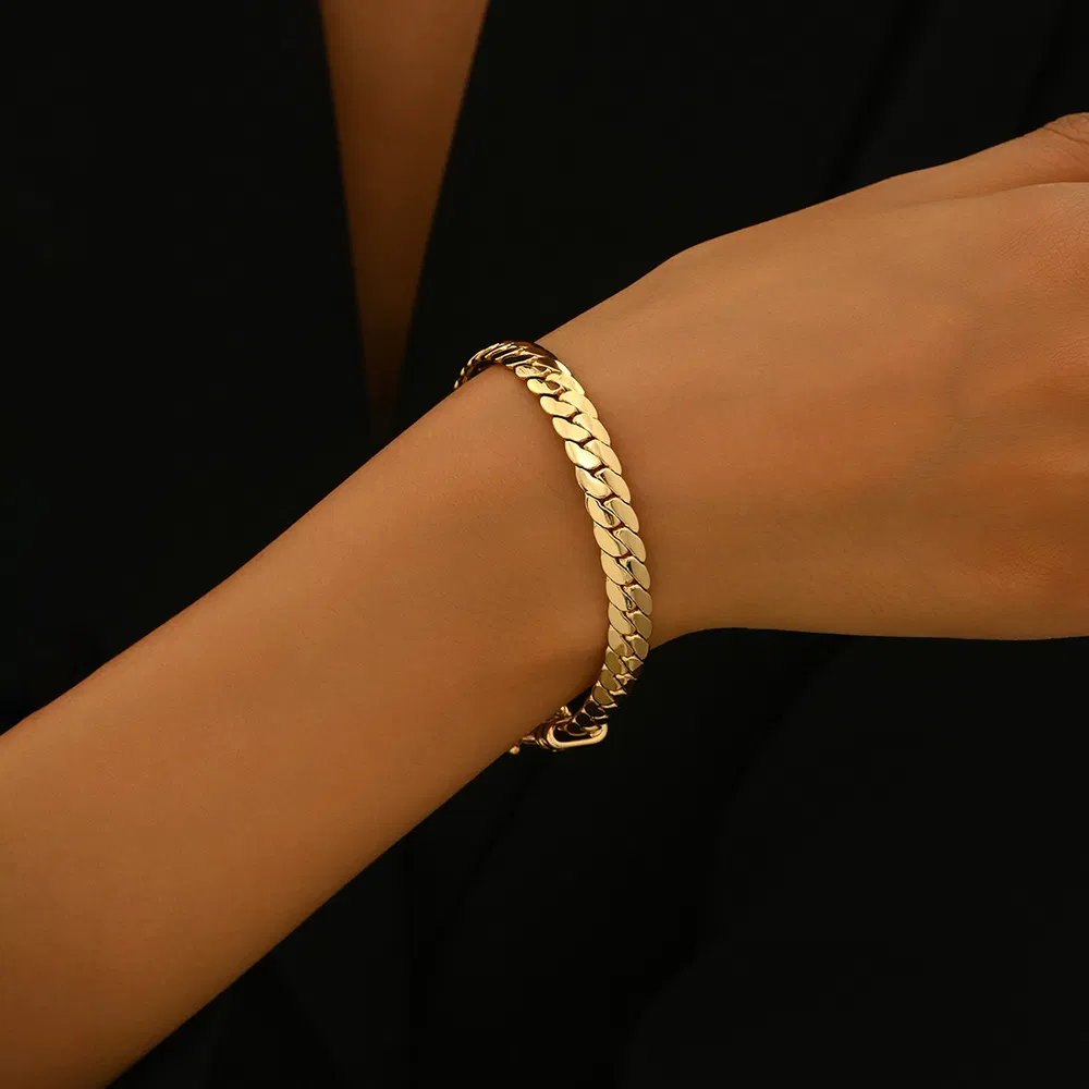 Classic Gold-Plated Chain Bracelet – Minimalist Style for Everyday Elegance - Grocery