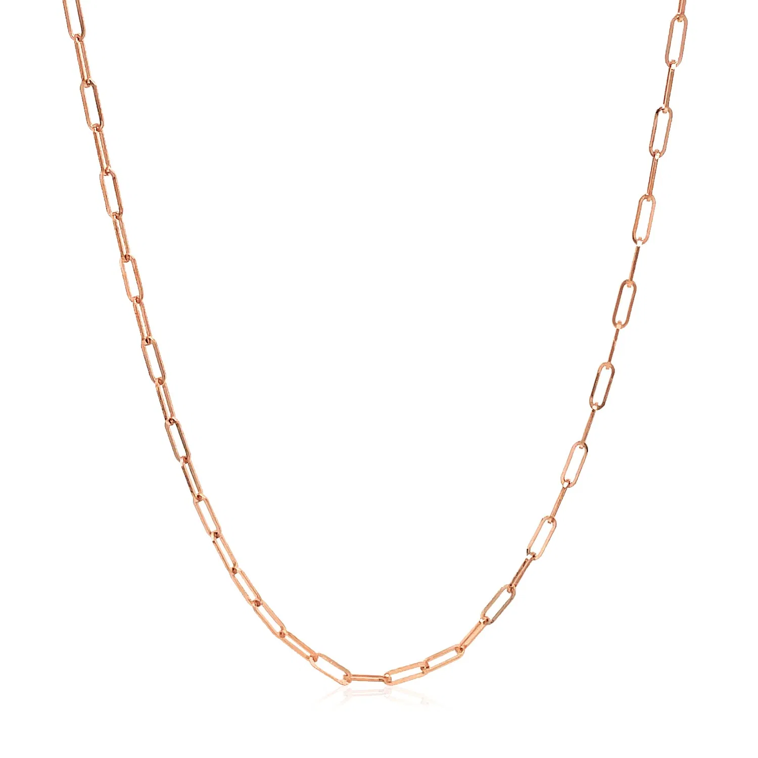 14k Rose Gold Adjustable Paperclip Chain 1.5mm - Grocery