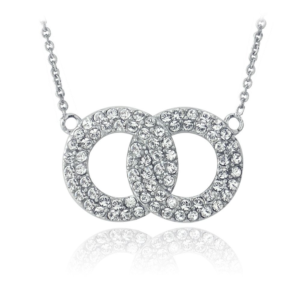 Silver Tone Swarovski Elements Interlocking Circles Necklace - Grocery