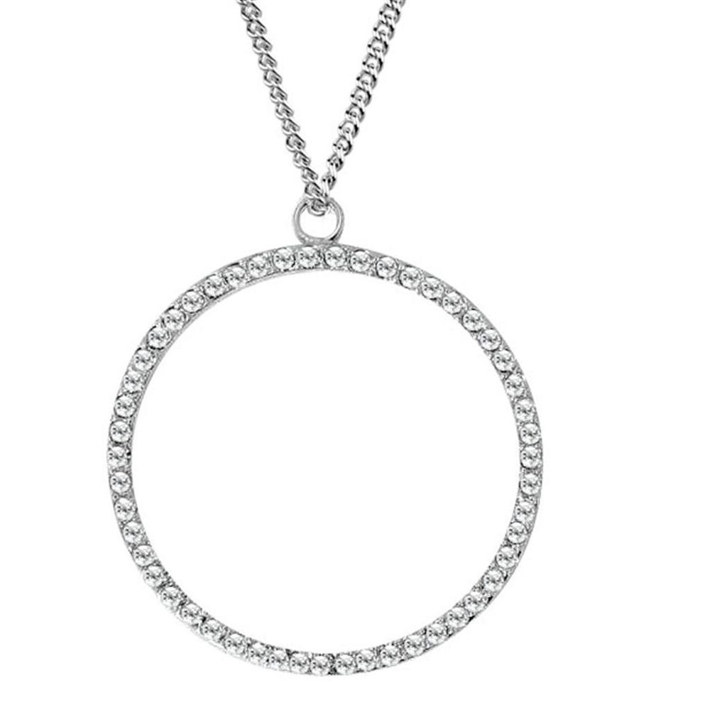 LOAS1357 - Rhodium Brass Pendant with AAA Grade CZ in Clear - Grocery