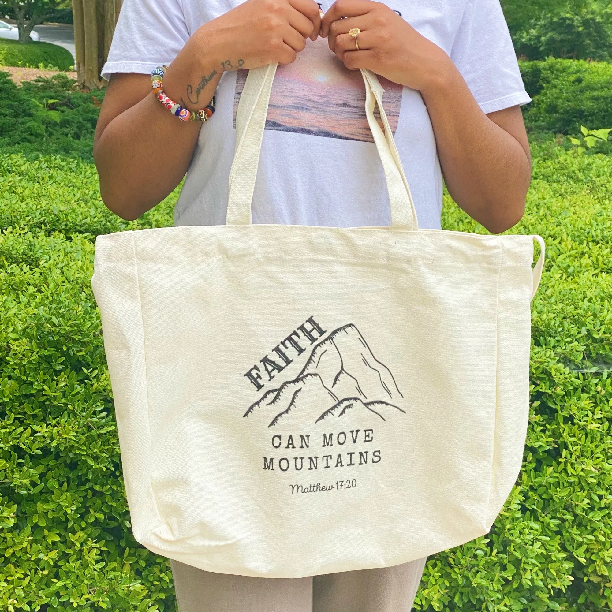 Brighten Your Day Canvas Tote - Grocery