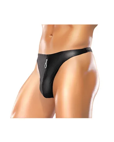 Male power zipper thong black s/m - Grocery