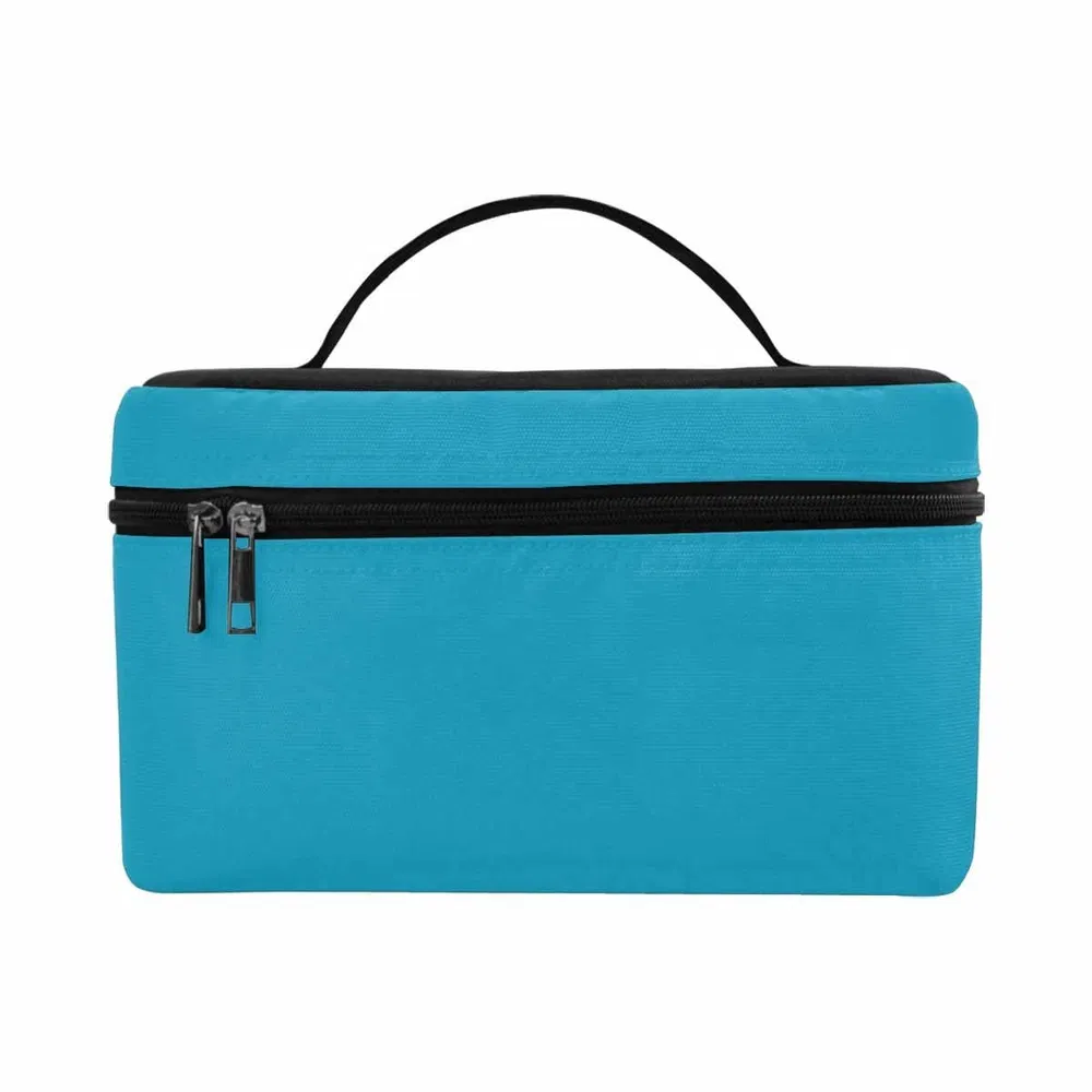Cosmetic Bag, Blue Green Travel Case - Grocery