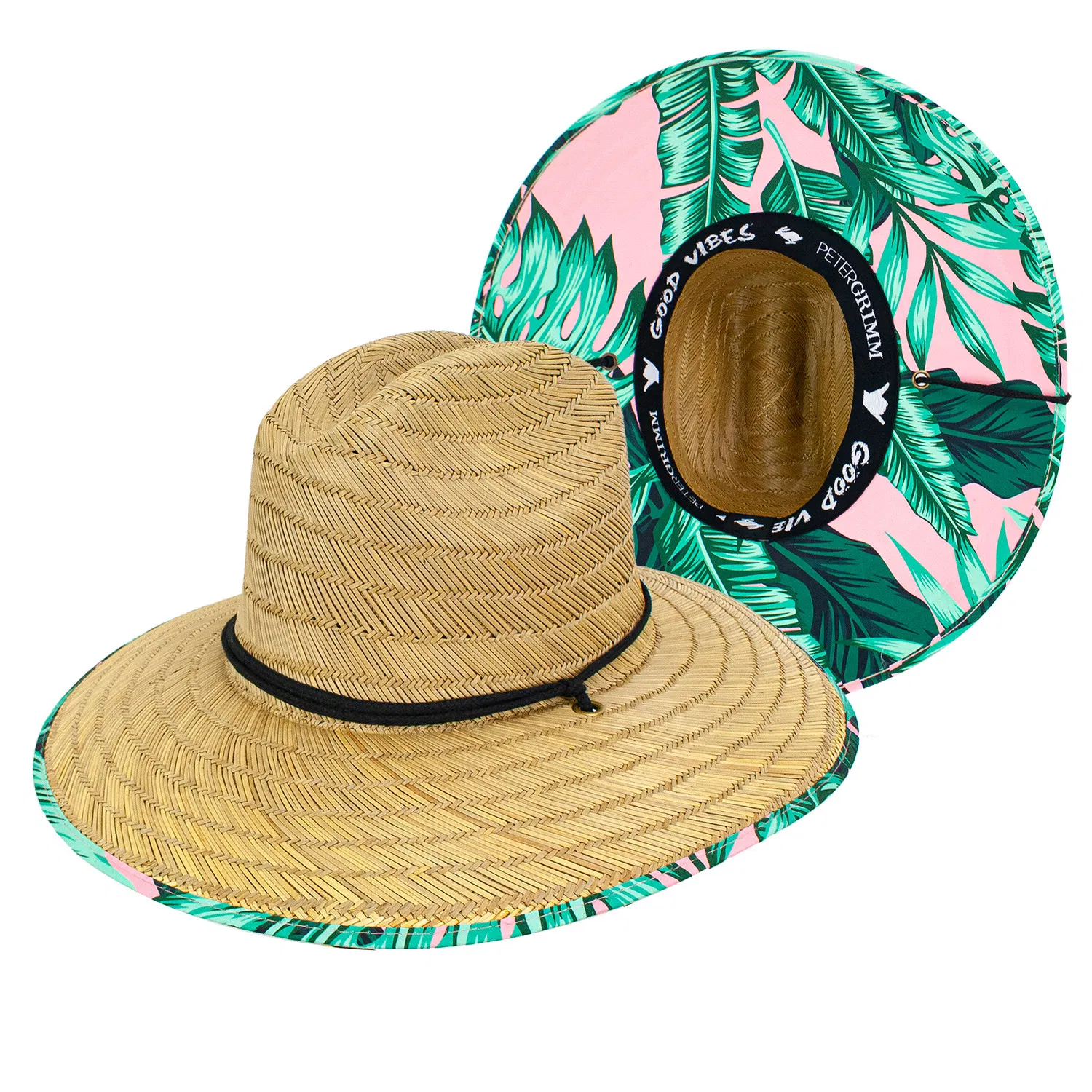 Leaflets Straw Lifeguard Hat - Grocery