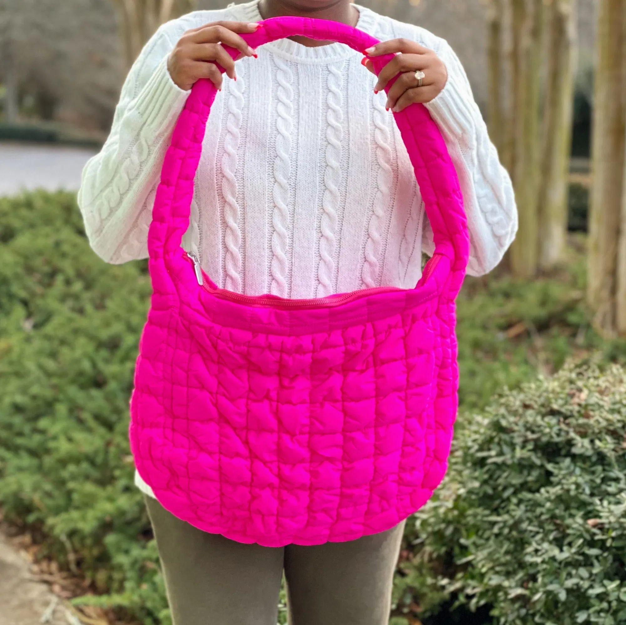 Carry All Quilted Cross Body Bag - Grocery
