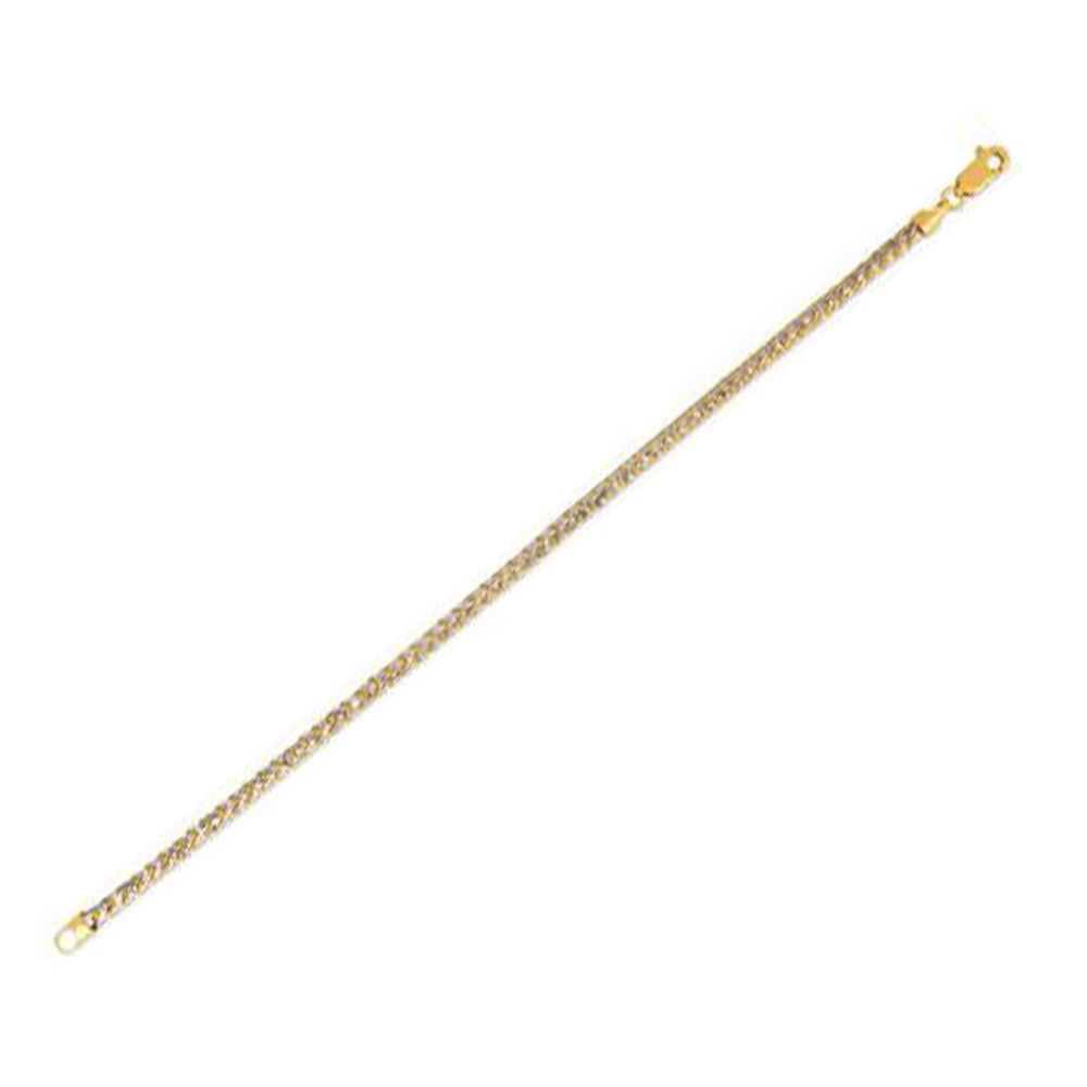 14k Yellow Gold Round Pave Franco Chain (3.15 mm) - Grocery