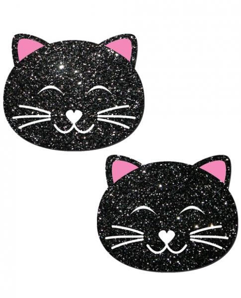 Kitty Black Glitter Cat Pasties O/S - Grocery