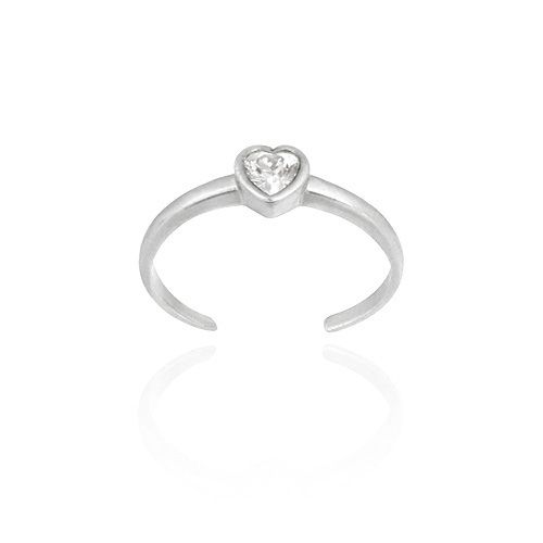 Sterling Silver CZ Heart Toe Ring - Grocery
