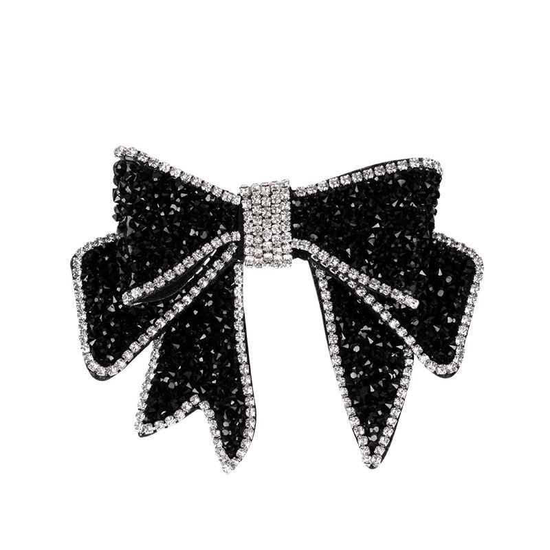 Rhinestone Bow Spring Clip Hair Clip - Grocery